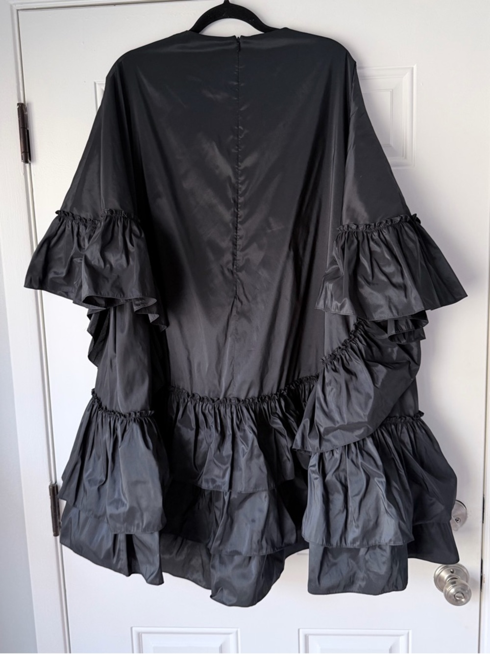 Simone‎ Rocha Frill Tiered Ruffle Taffeta Trapeze Dress Black Size UK 10 US 6 - Picture 6 of 8